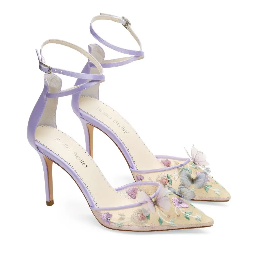 EVE LAVENDER Lavender Butterfly Heels, Garden Party Shoes