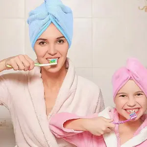 Women Microfiber Hair Towels - Ultra Absorbent Quick Dry Smooth Frizz Free Towels for Wet Curly Thicker Hair - Pink Blue Purple Orange