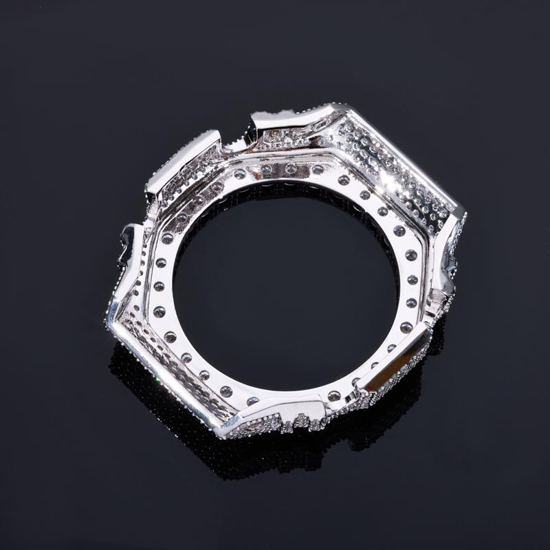 【CMW05】UCCIYO Compatible - GA2100 Universal Bezel 18K Gold-Plated Lab-Grown Moissanite Ice Out Copper Moissanite Watch Case Crystal-Set Watch Case Unisex Hip-Hop Style Jewelry Gift