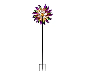 Northlight Mardi Gras Flower Pinwheel Garden Stake - 4.5'