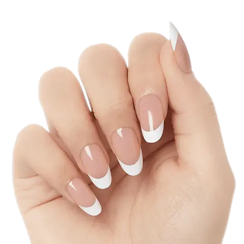 Kiss Salon X-tend LED Soft Gel Press On Nail Starter Kit System - Pure | French, White, Medium, Oval