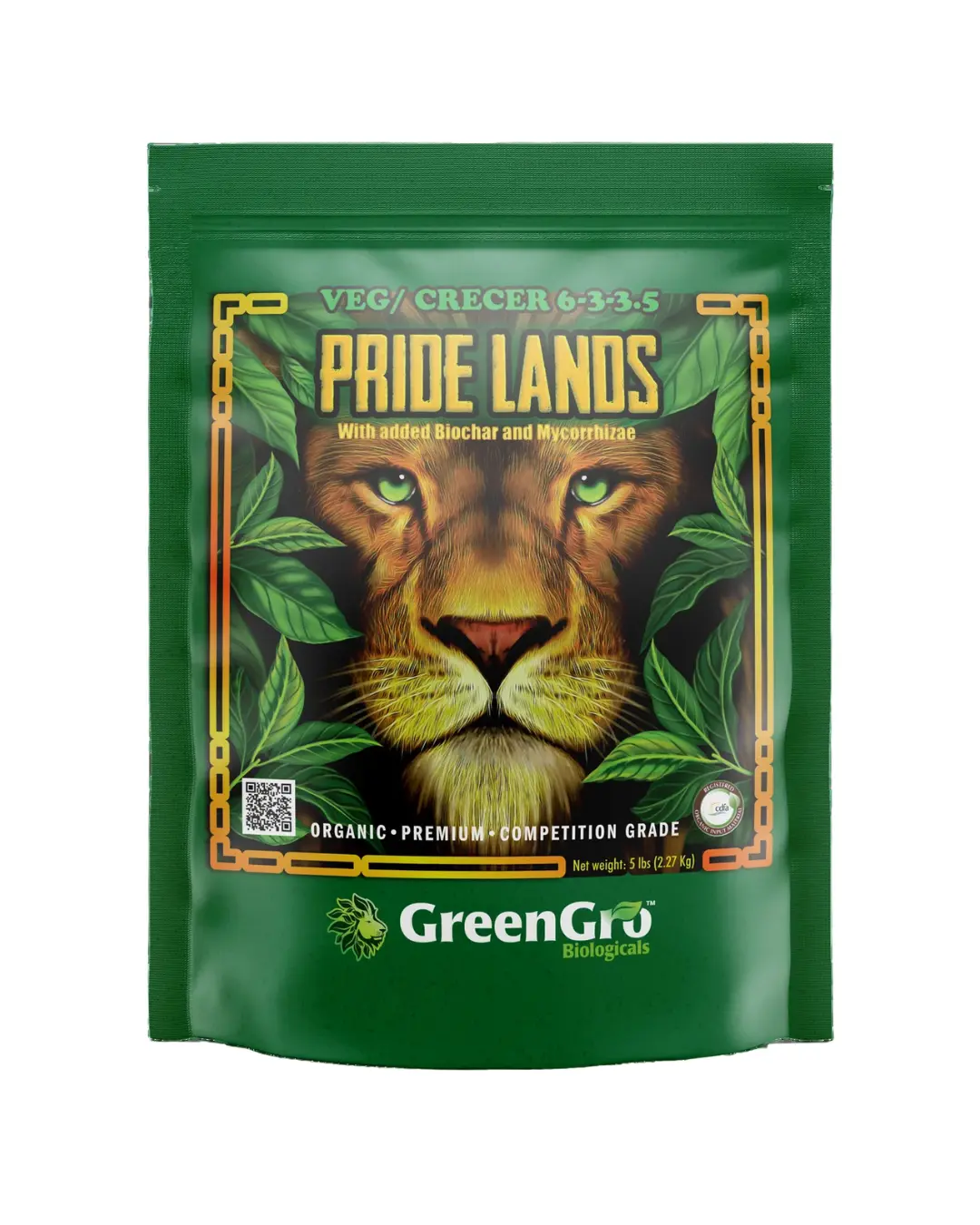 SAMPLE Multi-Purpose Pride Lands Veg Formula, All-Natural Premium Fertilizer with Biochar, for Healthy, Vigorous Plant Growth