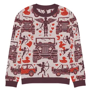 Valentine Jeep Knit Sweater - Cupid Off-Road Adventure