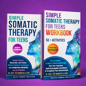 FULL COLOR- SPIRAL BOUND THERAPIST RECOMMENDED Book + Companion Workbook. Help your teen manage anxiety & stress, develop emotional regulation, coping skills and emotional intelligence, 10 min quick routines. For moms, dads & parents