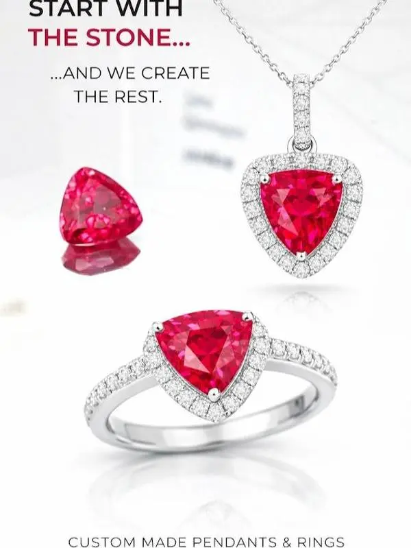 2.59ct Trillion Cut Red Ruby – Lab-Grown – Vivid Red – GIA Certified – Unique Loose Gemstone