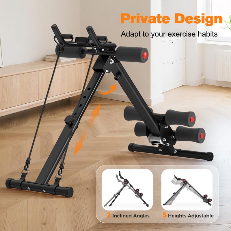 Relife Sports Adjustable Ab Trainer Machine with LCD Monitor, Knee Protection, Foldable Ab Exercise Machine for Arm and Buttocks-Core & Ab Trainer at Home Gym-dealsforyoudays Abdominal Training Equipment