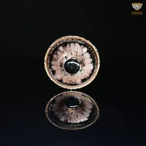 Zhi Jing Violet & Golden Rose Series Pink Oil-Drop Jian Zhan Tea Cup | Tea Cup | Gift | Collectible | Pink