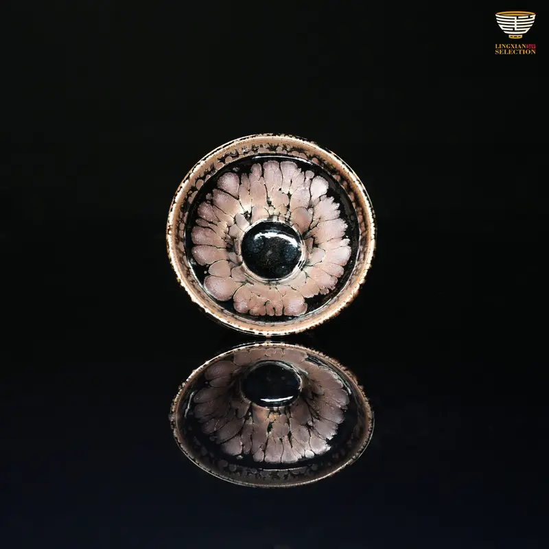 Zhi Jing Violet & Golden Rose Series Pink Oil-Drop Jian Zhan Tea Cup | Tea Cup | Gift | Collectible | Pink