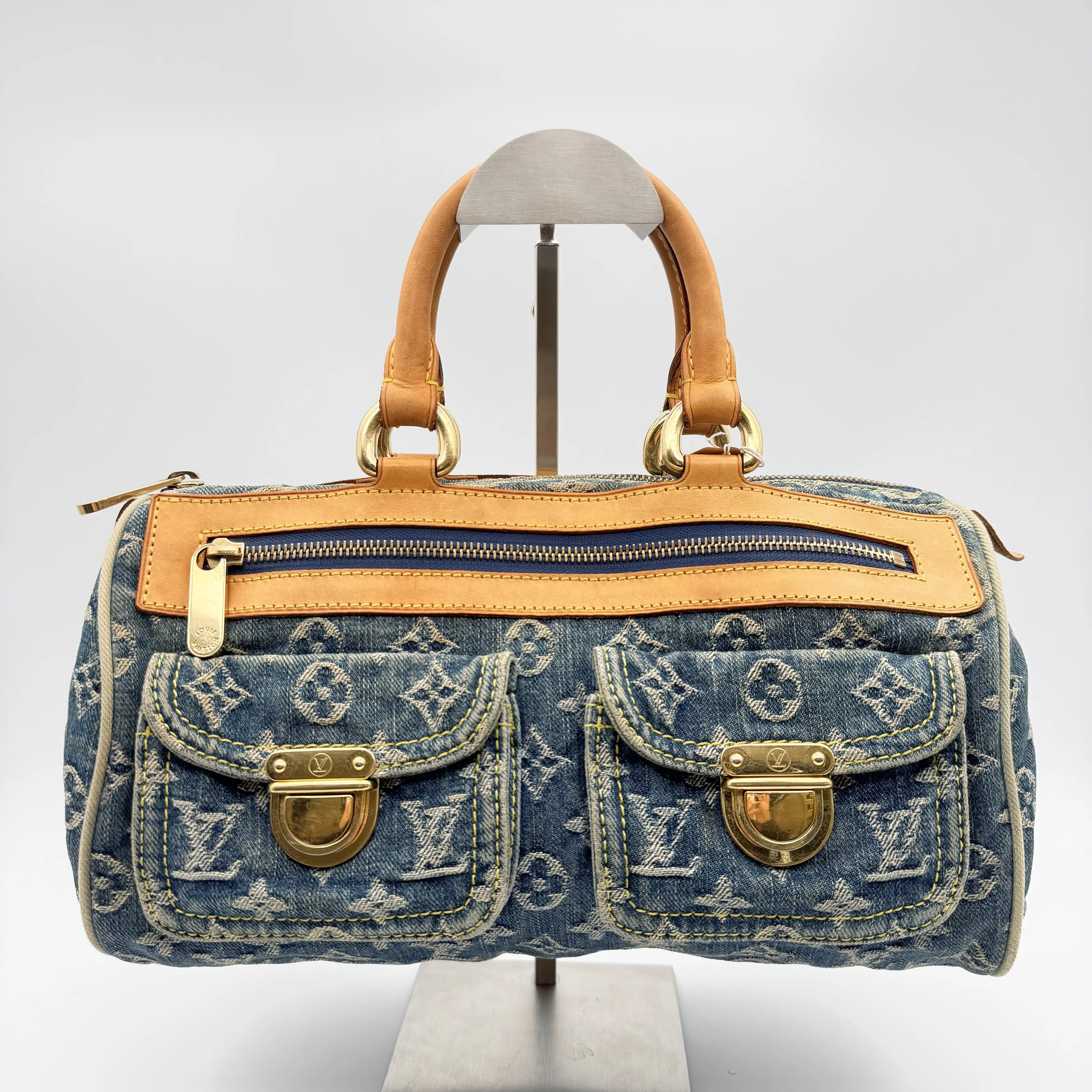 Pre-owned Louis Vuitton denim Tote Bags HZ1tk 8.8‘’cm