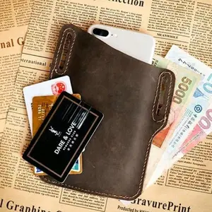 Men's Leather Cell Phone Belt Pack Bag Loop Waist Holster Pouch Case with Secure Closure & Durable Design