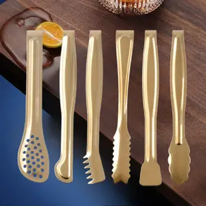 6Pcs Mini Serving Tongs Gold Stainless Steel Sugar Tongs 6 inch Ice Tongs Kitchen Appetizers Tongs for Coffee Bar, Tea Party, Desserts Party, Sugar and Ice Bucket Kitchenware - Home Improvement.
