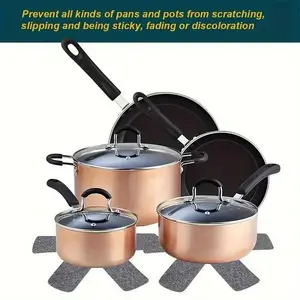 12-Pack Multisize Felt Cookware Protectors – Pot & Pan Scratch Guards for Nonstick & Stainless Steel