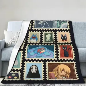 Studio Ghibli Anime Blanket  Soft Funny Throw Blanket Cozy Lightweight Plush Portable Cover Blanket For Sofa,Warm Gift For Birthday,Christmas,Multiple Blanket