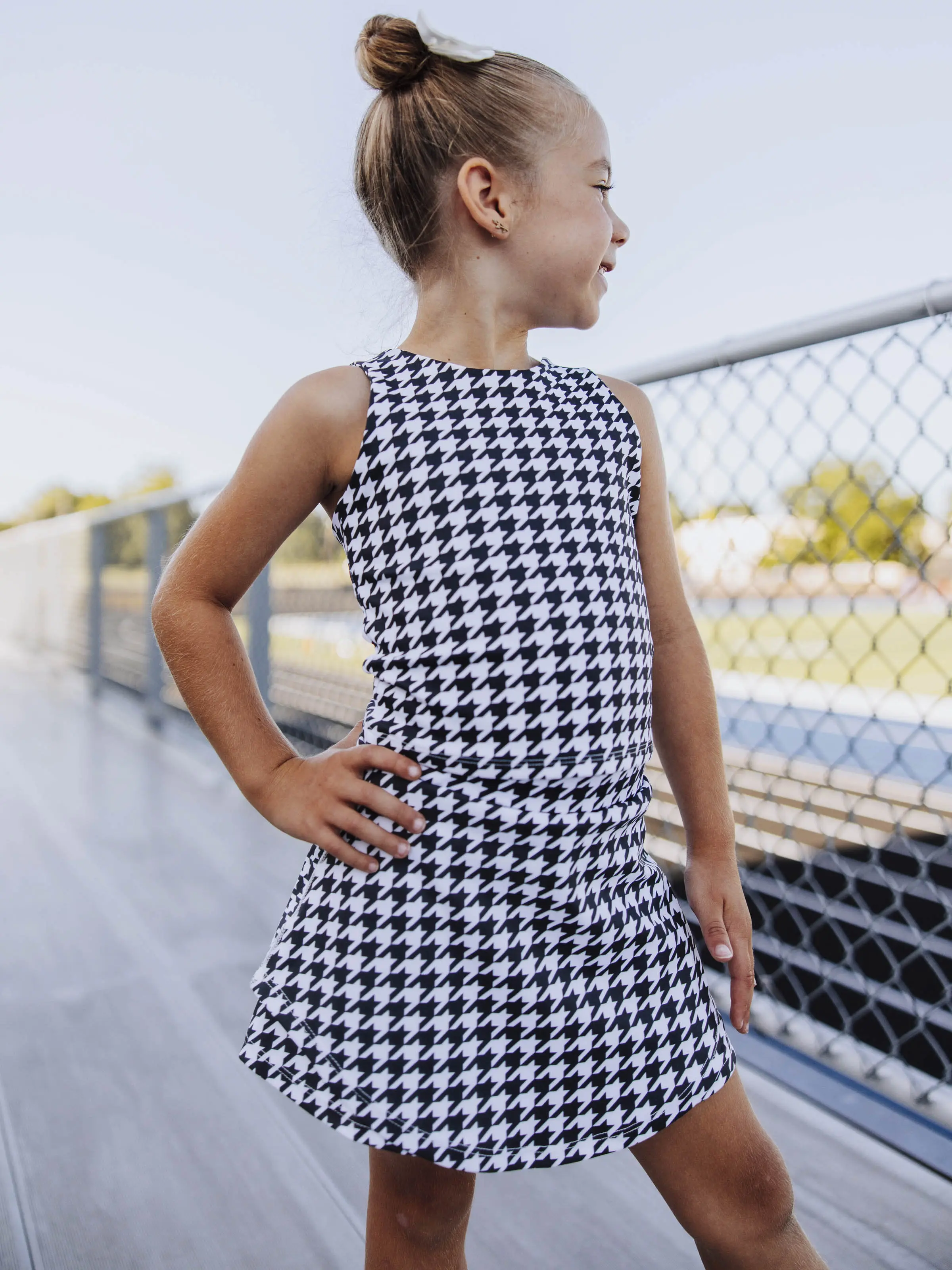 Active Skort Set - Black Houndstooth