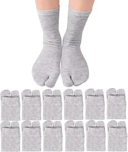 Flip Flop Socks Tabi Split Toe Socks Elastic Cotton Tabi Socks for Men Women Comfortable Breathable One Size Fits Most 6 Pairs Pack