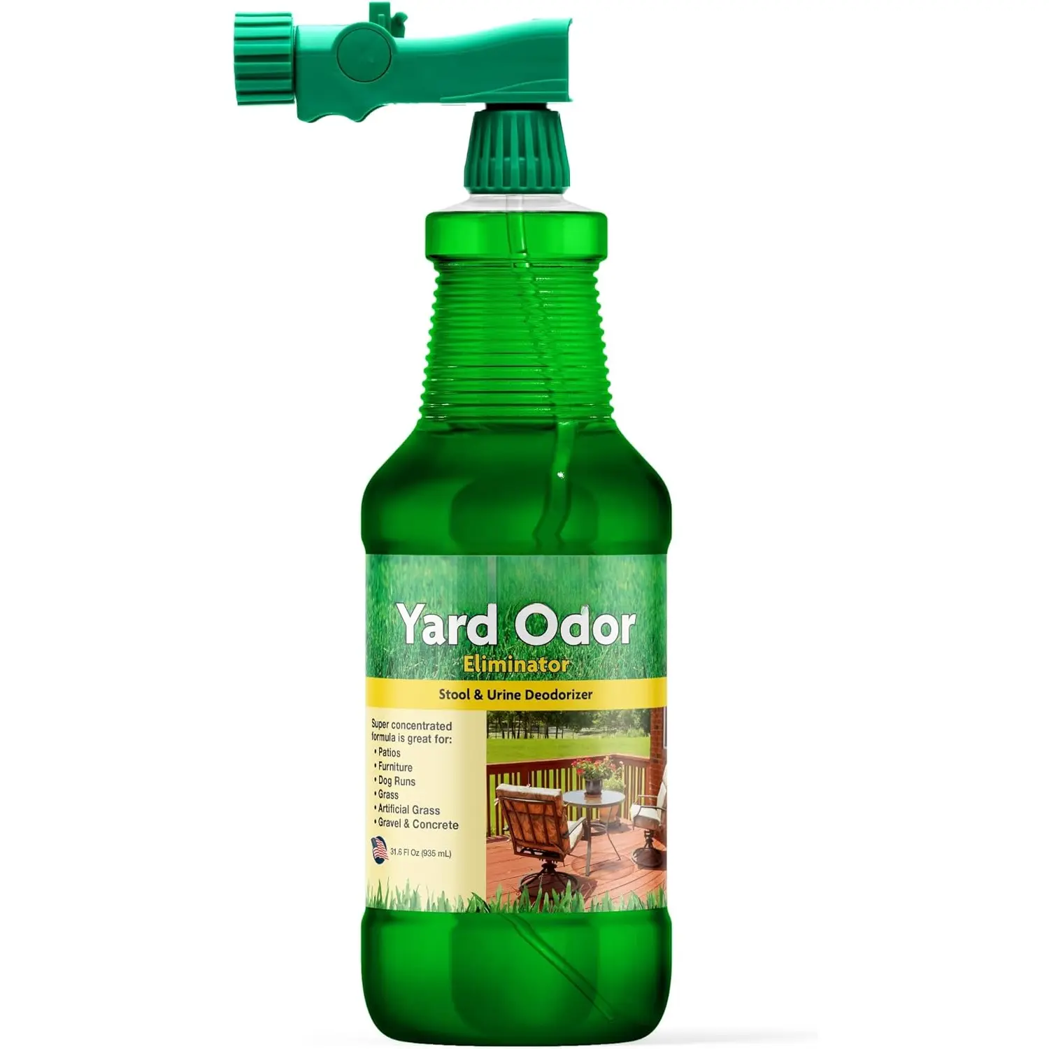 - Yard Odor Eliminator - Eliminate Stool and  Odors from Lawn and Yard - Designed for Use on Grass, , Patios, Gravel, Concrete & More - 31.6 oz Ready-to-Use with Nozzle