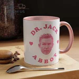 Dr. Jack Abbot Mug, Pink Lovely Heart Design Accent Ceramic Mug