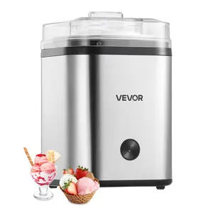 VEVOR Automatic Electric Ice Cream Maker, 2.11 Qt. Large Capacity, Stainless Steel Shell, Automatic Mixing, Easy Operation & Cleaning, for Homemade Frozen Yogurt, Fruit Sorbet, Silver