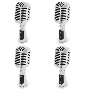 Pyle Pro PDMICR42SL Vintage Retro Style Dynamic Studio Vocal Microphone (4 Pack)