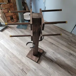 Handcrafted Western Cowboy Hat & Boot Tree Rack 32" Tall Rustic Wooden Stand for Entryway Display Functional Tiered Design USA Made Organiser