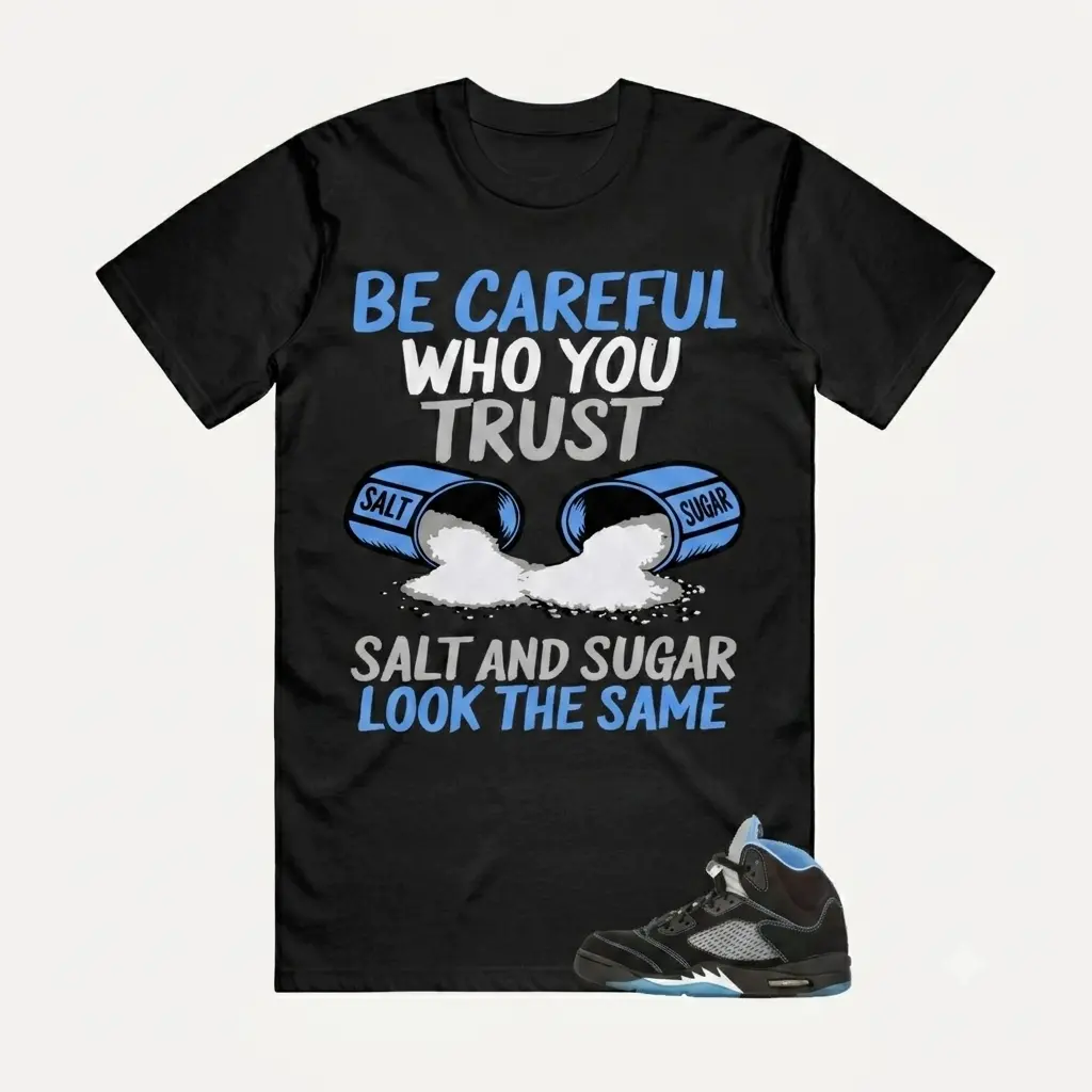 5 Black University Blue White UNC 2026 OG T Shirt Match Sugar, 90s Hip Hop Tee, Gift For Women and Man, Unisex T-Shirt, Sneaker Head Gift