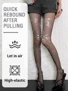 Ultra-Thin Transparent Fabric, Naked Sensual Texture, Slimming Effect for Thick Legs, High-Waisted Geometric Pattern Leggings