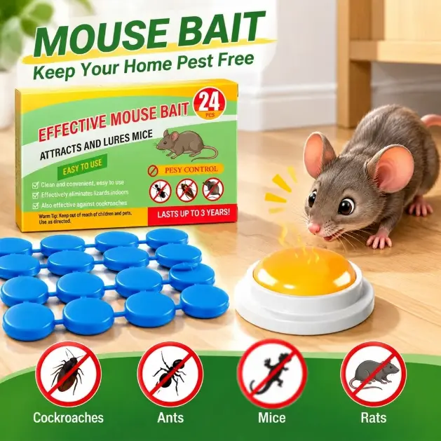 24-Pack Multi-Purpose Pest Bait & Peppermint Natural Repellent Pouches - Rodent & Insect Attractant, Indoor Safe Easy-to-Use Home Pest Control for Inside Homes, Long-Lasting Defense Against Rats, Mice, Cockroaches, Ants, Flies, Centipedes, Mosquitoes