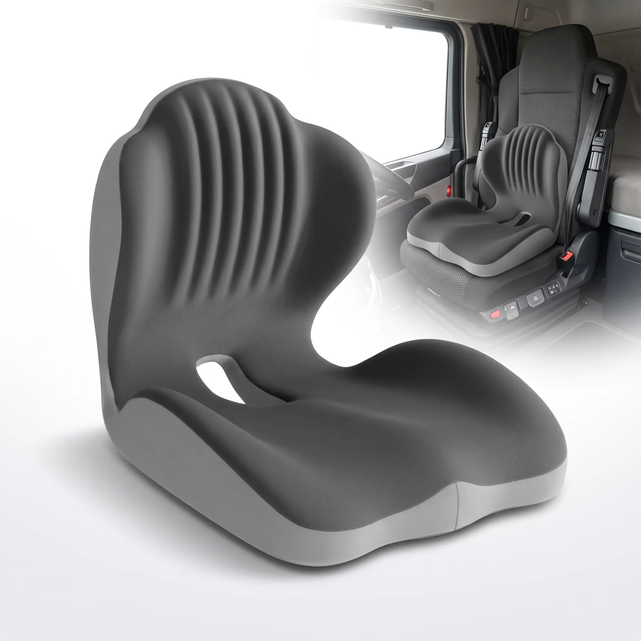 Car Seat Cushion with Lumbar Support Pillow and Washable Cover, Ergonomic Seat Cushion for Sciatica and Tailbone Pressure Relief, Ideal for Cars, Trucks, Office Chairs, Wheelchairs and Home Use