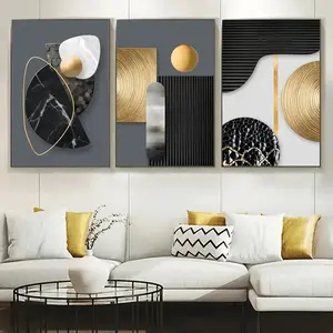 3pcs Canvas Poster Abstract Geometry Art Beautiful Marble Art Simple Design Decoration Gift for Friend Art Wall Decoration Living Room Bedroom Decor