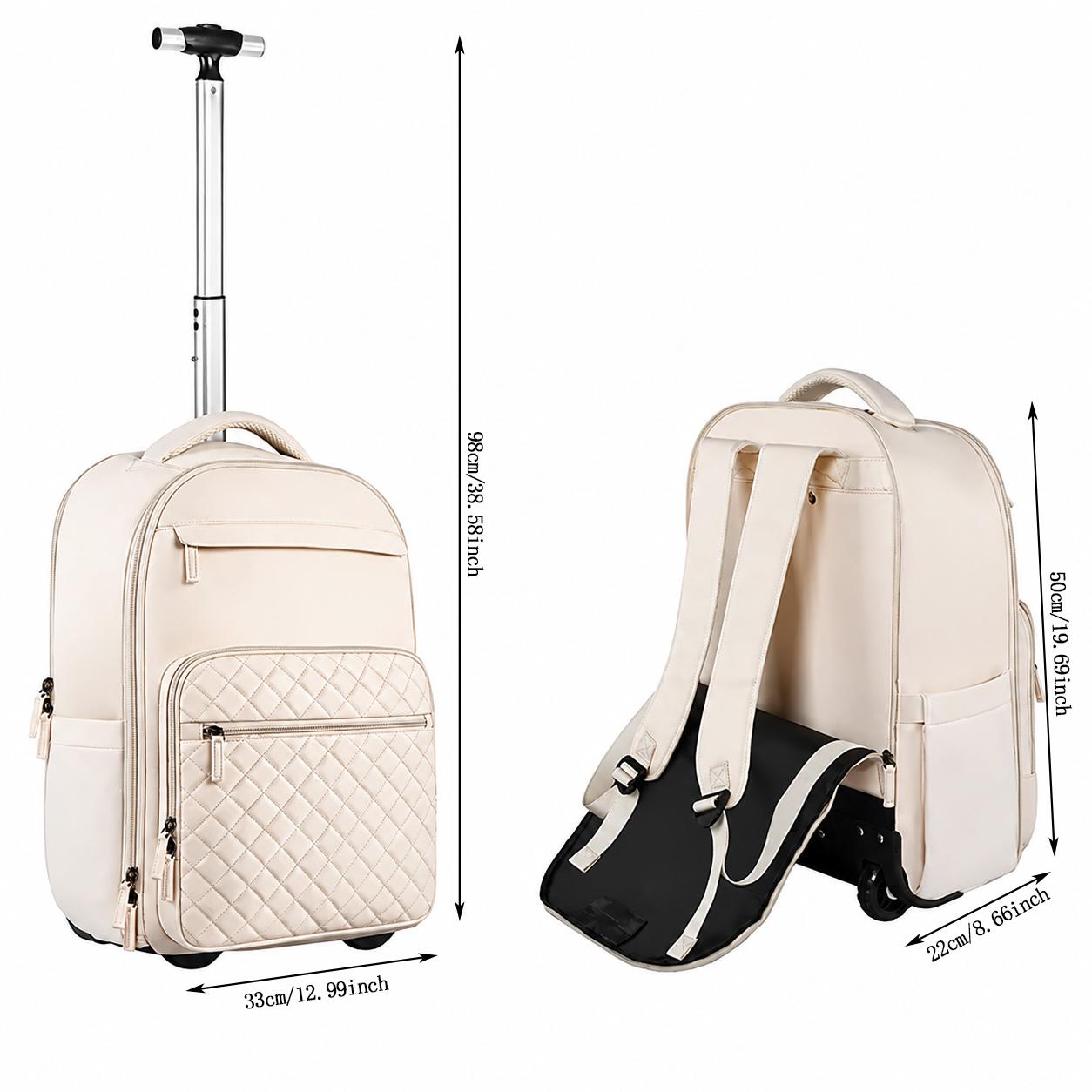 2-in-1 Large-capacity travel wheeled backpack with extendable handle and wheels; suitable for women and men; an ideal suitcase for travel and business trips, and a great graduation gift for yourself and colleagues. memorial