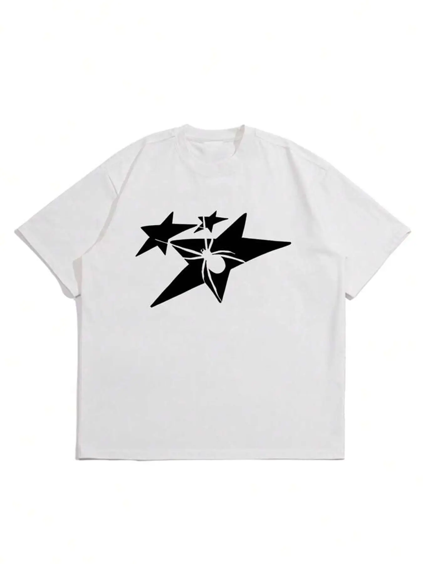 Men's Regular Fit Star Print Round Neck Short Sleeve Tee, Casual Crew Neck T-Shirt for Daily Wear, Menswear for All Seasons