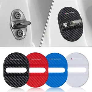 4pcs Car Door Lock Protective Cover, Plastic Anti-Rust Sleeve Cushion, Fits Bmw M Performance Models E30-E90 & X Series, Cool Car Decoration