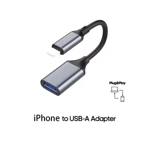 LensGuard iPhone to USB A Adapter for iPhone iPad  Data Sync Cable Compatible with Support Connect Camera, Flash Drive, Card Reader, MIDI Keyboard, Mouse