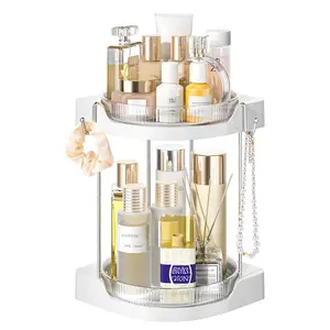 YECAYE Rotating Bathroom Countertop Storage Rack Easy Install for Dressing Table Perfume Large Skin Care Products Organizer | Valentines Gift Ideas