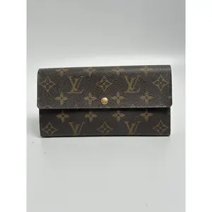 Pre-owned Louis Vuitton Canvas Long Wallet Monogram Sarah Long Envelope Flap Wallet SH431LV