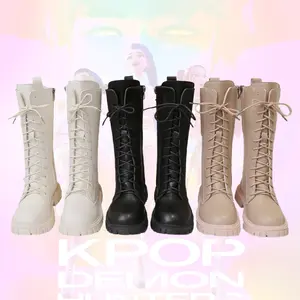 Fashion Music Style Combat Boots for Girls|   Gothic Demon Hunter Single Boots, Non-Slip Lightweight Halloween Role-Playing Daily Shoes