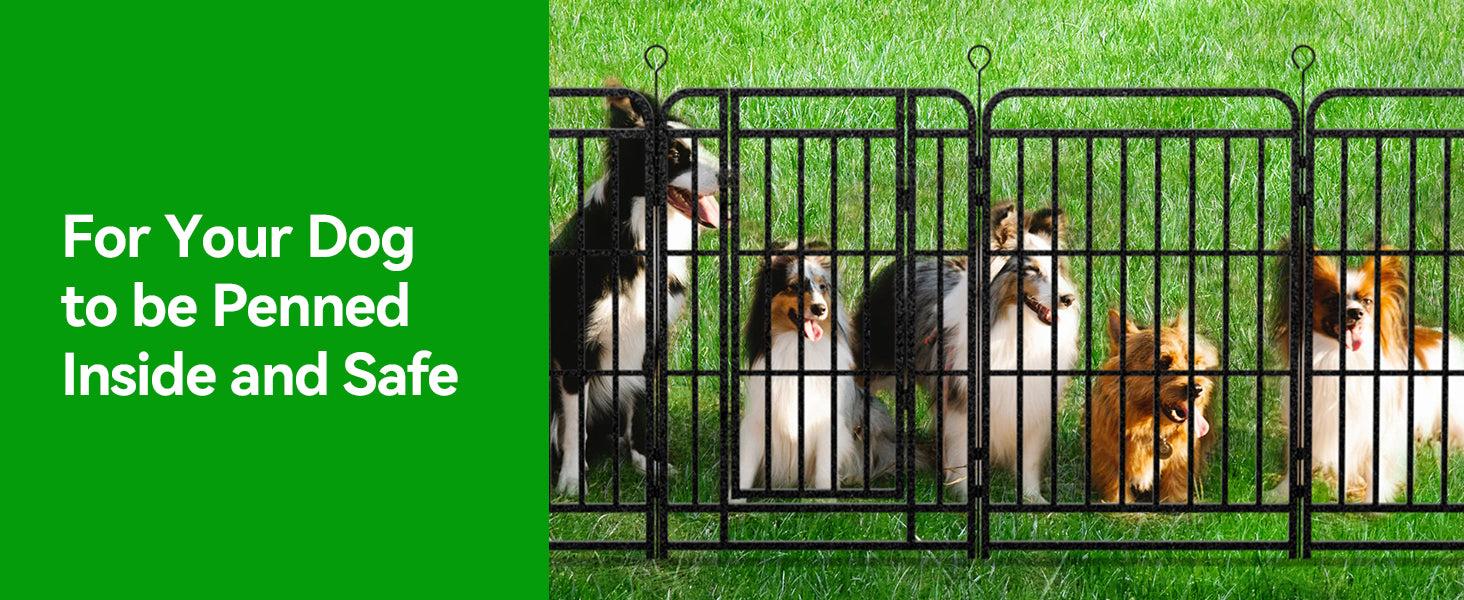 Heavy Duty Dog Playpen: 12 Steel Panels 47" Height, Square Steel Pipe with Reinforced Crossbars, 27FT 57 Sq.ft Portable Fence for Yard RV Camping, Snowy Black PDF8007 Heavy Duty Dog Playpen: 12 Steel Panels 47" Height, Square Steel Pipe with Reinforced Crossbars, 27FT 57 Sq.ft Portable Fence for Yard RV Camping, Snowy Black PDF8007