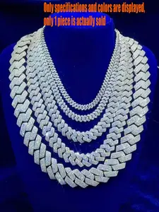 Luxury Chilled 20mm Pass Diamond Tester GRA Hip Hop   Ice Out Pearlescent VVS Sandstone Cuban Men's Chain, Easter Thanksgiving Gifts Unisex Gifts