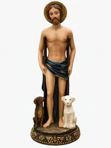 San Lazaro Babalu Aye Resin Statue - Classic Vintage Polished Surface Person Figurine for Home Santeria Decor