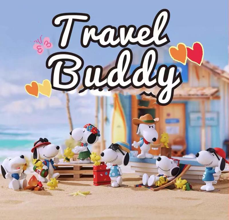 Snoopy Travel Buddies Collectible Figure Blind Box - 6 Regular + 1 Hidden Edition, Cute Peanuts Gang Journey-Themed Mini Toys, Perfect for Car Dash, Desk Decor & Gifts,Holiday Gifts（(Figurine height 3"）
