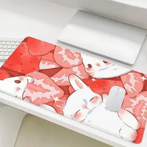 Cute Rabbit Pattern Mouse Pad, Rectangle Gaming Mouse Pad, Office Desk Keyboard Mat for Home Office Game Room Desk, Mousepad