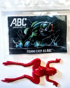 Angler Bait Co Soft Plastic Frog Red flake – 8 pack Realistic Action Frog Lure for Bass