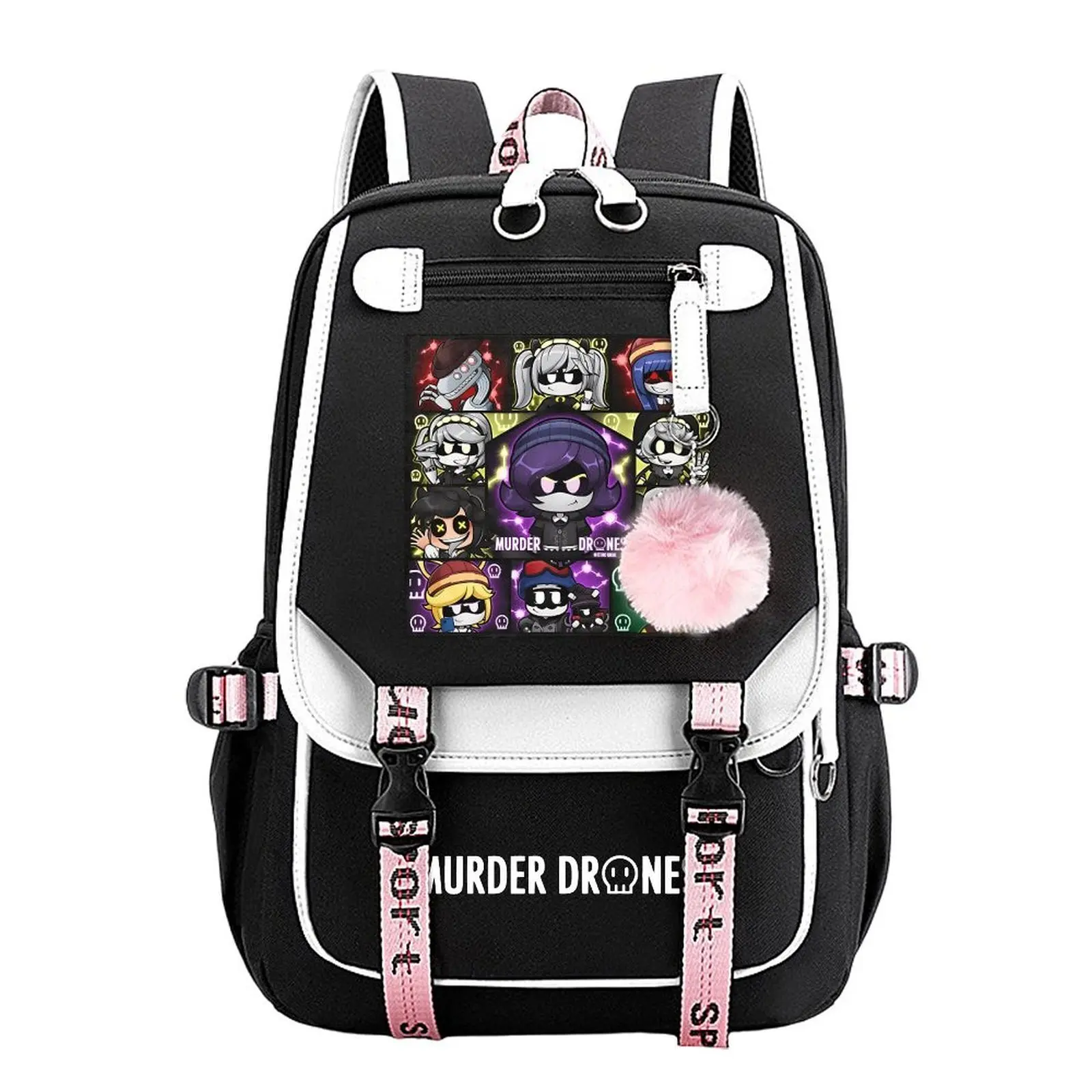 Murder Drones Trendy Youth Laptop Backpack – Large-Capacity Travel & School Bag for Commuting, Camping & Daily Use, Durable Stylish Design, Perfect Gift for Boys & Girls 11.4” × 18.1”