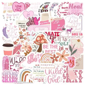 99PCS Pink Bible Verse Vinyl Stickers Waterproof Christian Slogan Faith Stickers for Home Decor Wall Window Water Bottles Laptop Journaling Phone Gift