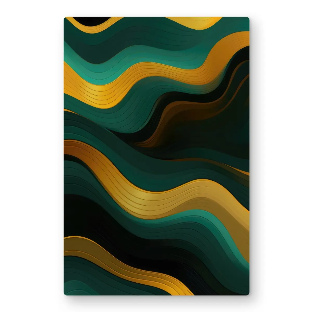 MWW C1MP24363TF9IZ 24x36 in. Golden Harmony Green Metal Panel Print Wall Art - Accent Wall Decor, Gold Decor, Green Geometric Prints for Home Styling, Accent Wall Prints
