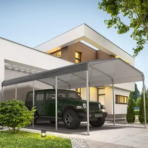 Garvee 12x20 ft Outdoor Heavy Duty Metal Carport with Galvanized Steel Roof and Frame - Durable Carport Canopy and Garage Shelter for Cars, Trucks, Boats, ATVs, Tractors, and Motorcycles