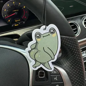 Hilton Hotel Scent Car Air Freshener, Dancing Frog Design, Long-Lasting Fragrance Paper Pendant for Rearview Mirror & Vent
