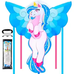 43.3'' Unicorn Kite Easy to Fly for Kids and Adults, Large Beach Kite for Outdoor Games and Activities