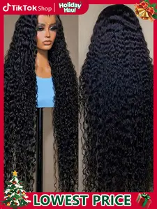 34 38 Inch Deep Wave Transparent Lace Frontal Wig Human Hair 13x4 13x6 Water Curly Wave Lace Frontal Remy Hair Wigs For Women Dealsforyoudays TikTokShopBlackFriday