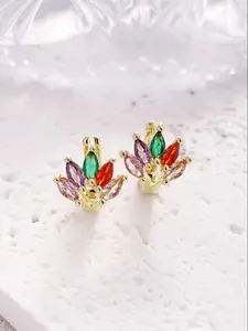 Four Leaf Clover Design Rhinestone Decorated Hoop Earrings, Elegant Jewelry for Women, Trendy All-match & Exquisite Jewelry for Birthday Gift, High Quality Earrings